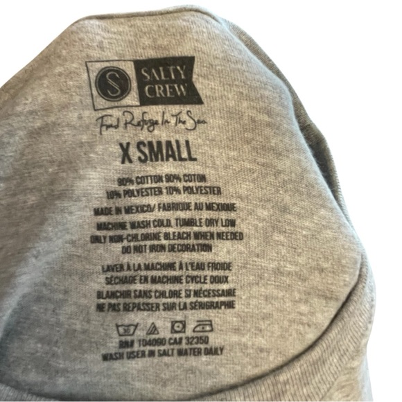 Salty Crew Heather Gray Crop Top - Picture 5 of 5